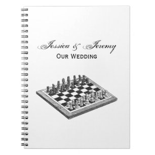 Carnet Plateau de jeu d'échecs et pièces d'échecs Art vin