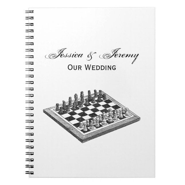 Carnet Plateau de jeu d'échecs et pièces d'échecs Art vin (Devant)