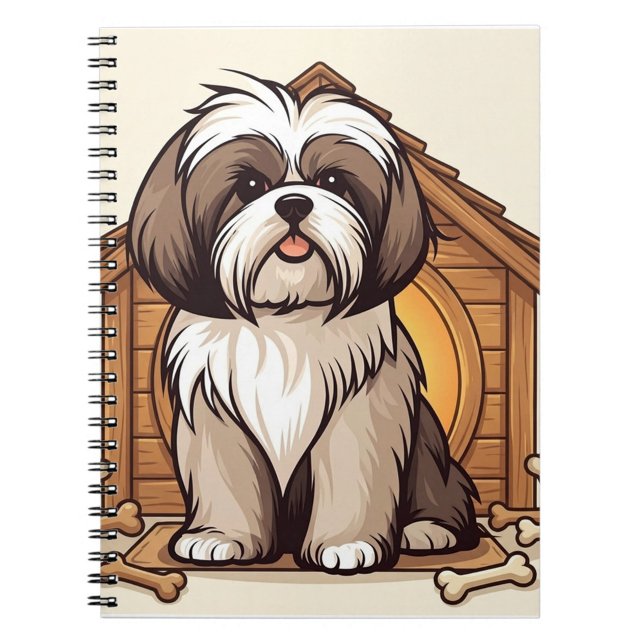 Carnet Playful Shih Tzu Dog House  (Bring a little joy to your day with a Shih Tzu Notebook!)