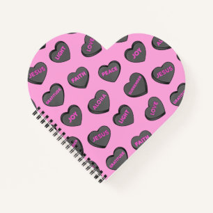 Carnet Plein de coeur d'amour Motif rose noir