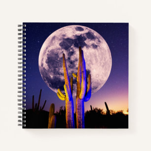 Carnet Pleine lune sur Saguaro Cactus