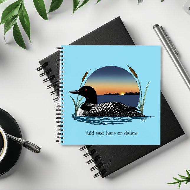 Carnet Plongeon commun serein Coucher de soleil Bleu Faun (Créateur téléchargé)