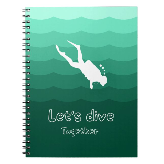 Carnet Plongeons ensemble | Aventure océanique adorable  (Devant)