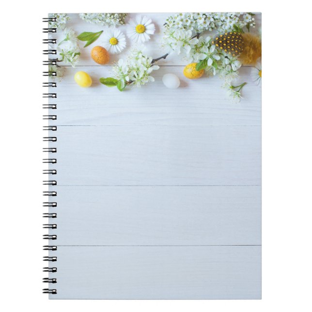 Carnet Plum de cerisier de Pâques : Oeufs Jaunes. (Devant)