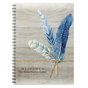 Carnet Plume en bois de panneau de décor de cabine de