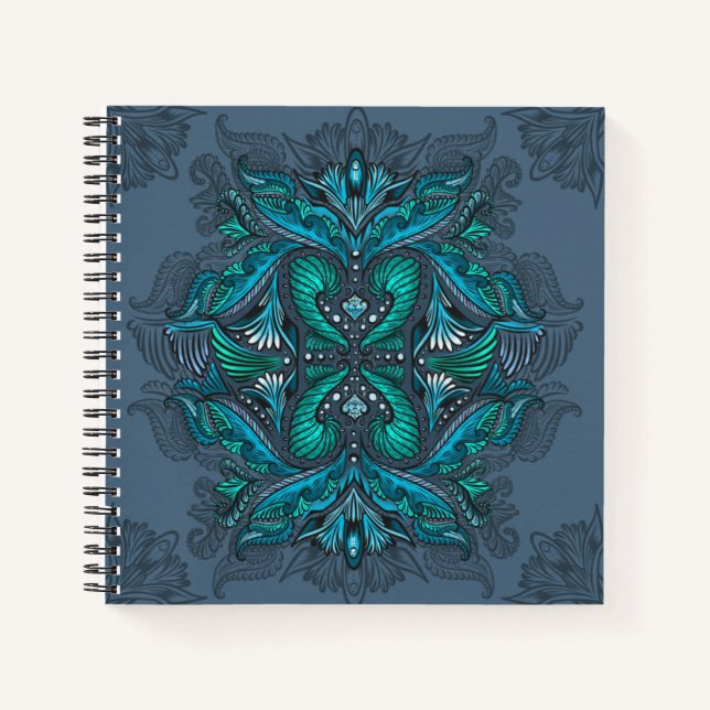 Carnet Plumes de paon mystique (Devant)