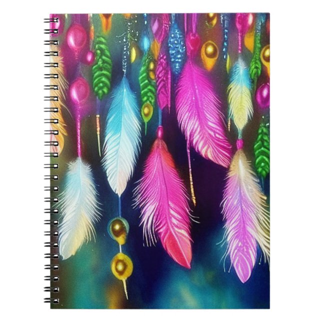 Carnet Plumes et perles  (Devant)