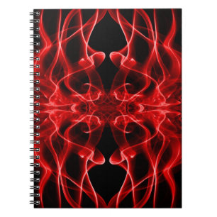 Carnet Plumes of Red Smoke on Black