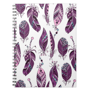 Carnet Plumes violettes : Vintage Ornementale sans joint.