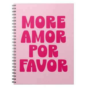Carnet Plus Amor Par Favor Citation (Tonalité Rose Douce)