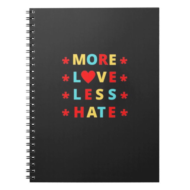 Carnet Plus d'amour moins de haine drôle (Devant)