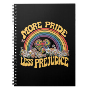 Carnet Plus de fierté Moins de préjugé Retro Rainbow Prid