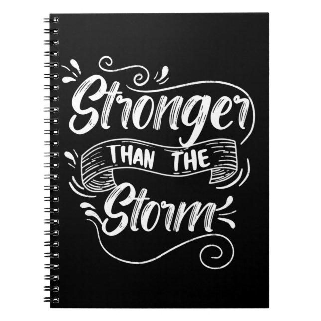 Carnet Plus Forte Que La Tempête, Typographie Motivationn (Devant)