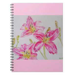 Carnet Plutôt Lily Dans L'Aquarelle Rose Peindre Lilium