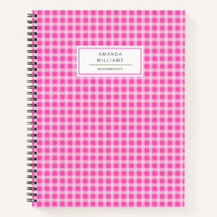 Carnet Plutôt Rose En vichy Plaid Personnalisé