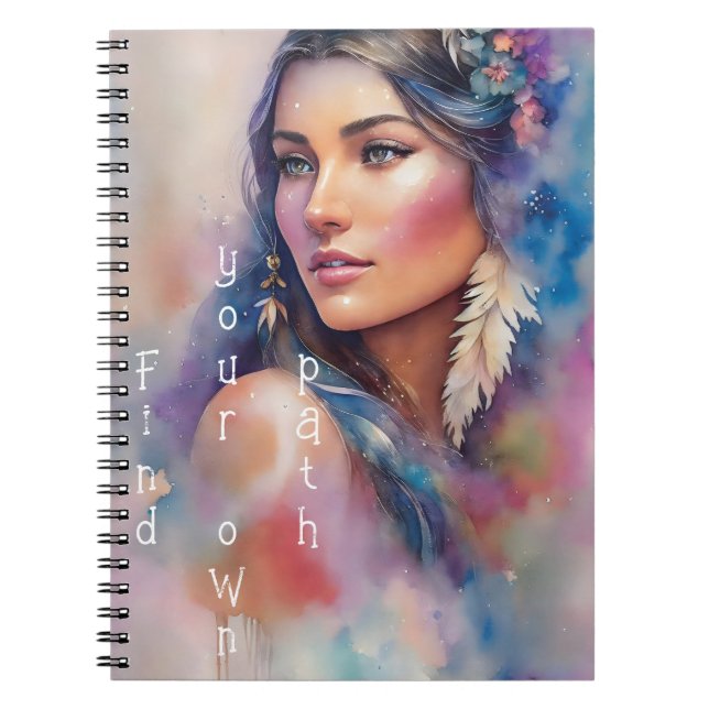 Carnet Pocahontas Aquarelle Portrait (Devant)