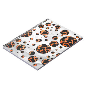 Carnet Poche noire et orange Polka Imprimer