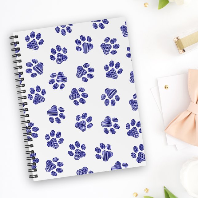 Carnet Poches de Doodle, Paws de Chien, Paws Bleus de Mar (Créateur téléchargé)