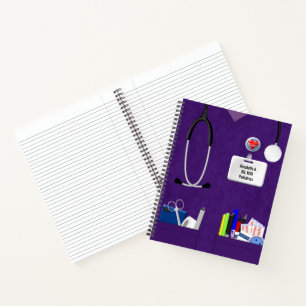 Carnet Poches Infirmières En Violet Personnalisé
