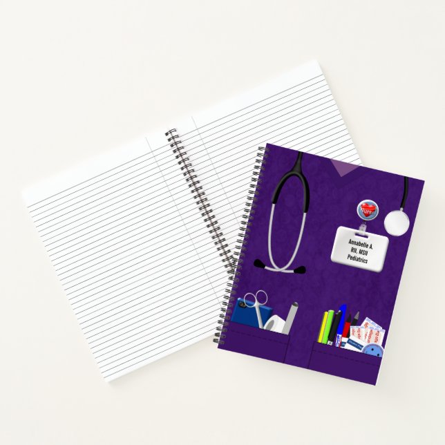 Carnet Poches Infirmières En Violet Personnalisé (Intérieur)