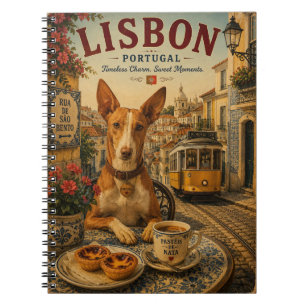Carnet Podengo portugais à Lisbonne Art de voyage vintage