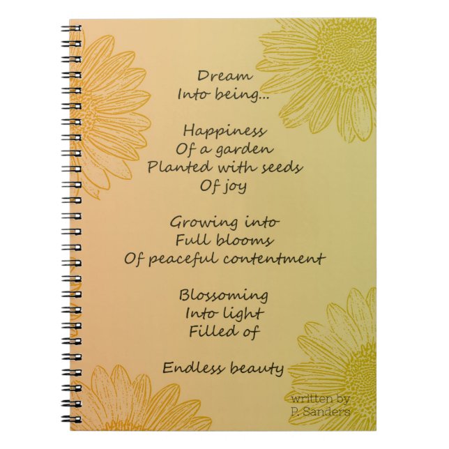 Carnet Poème de rêve (écrit par moi) (Devant)