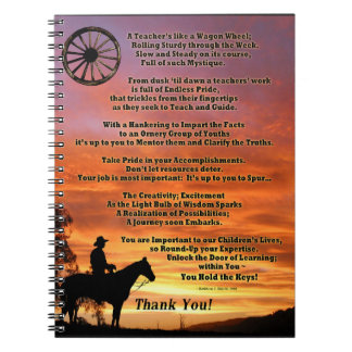 Carnet Poème occidental d'appréciation de professeur