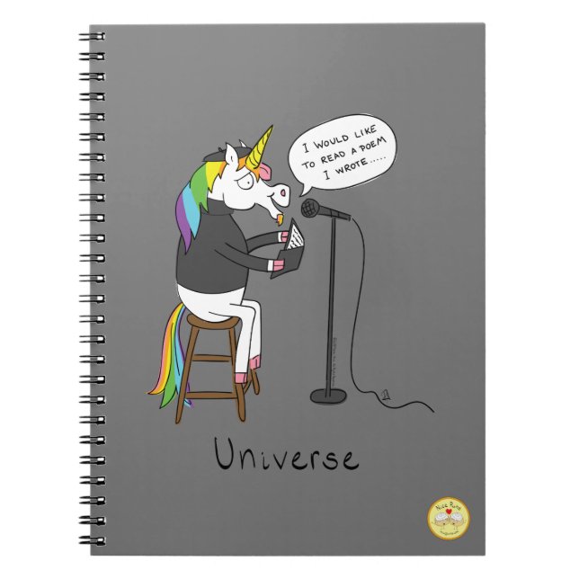 Carnet Poésie de licorne poète drôle (Devant)