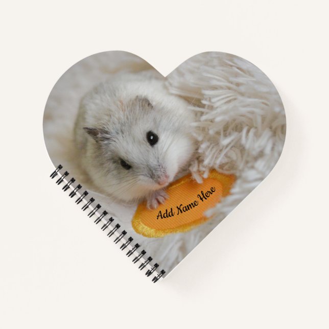 Carnet Poète de hamster nain blanc mignon personnalisé  (Devant)
