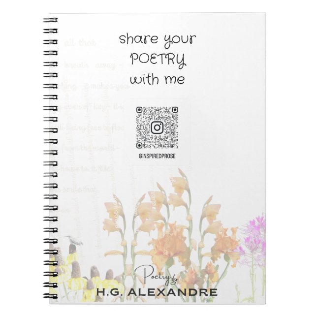 Carnet “Poetry Painted Softly” – Notebook (Devant)