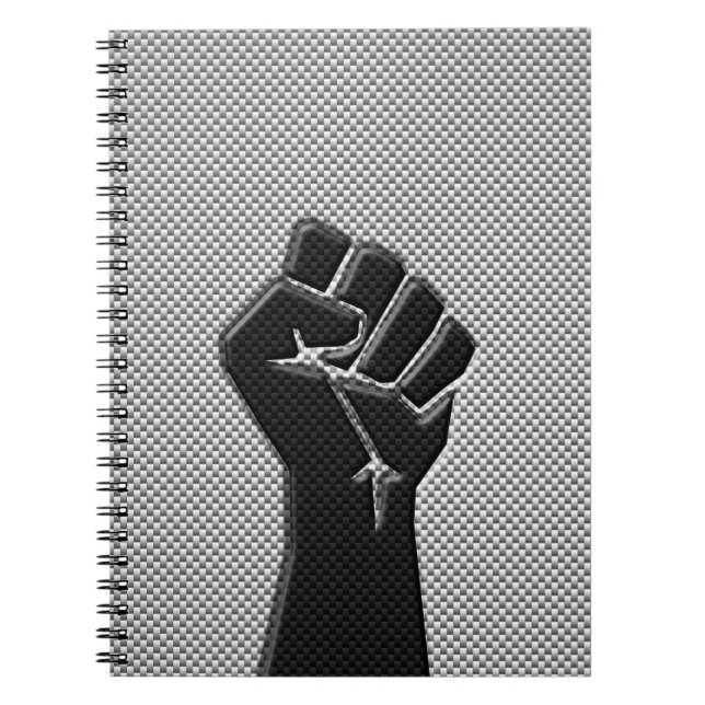Carnet Poing de solidarité en fibre de carbone style d'im (Devant)