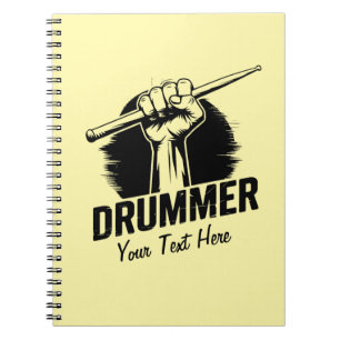 Carnet Poing Drummer Personnalisé À La Mode Avec Baguette