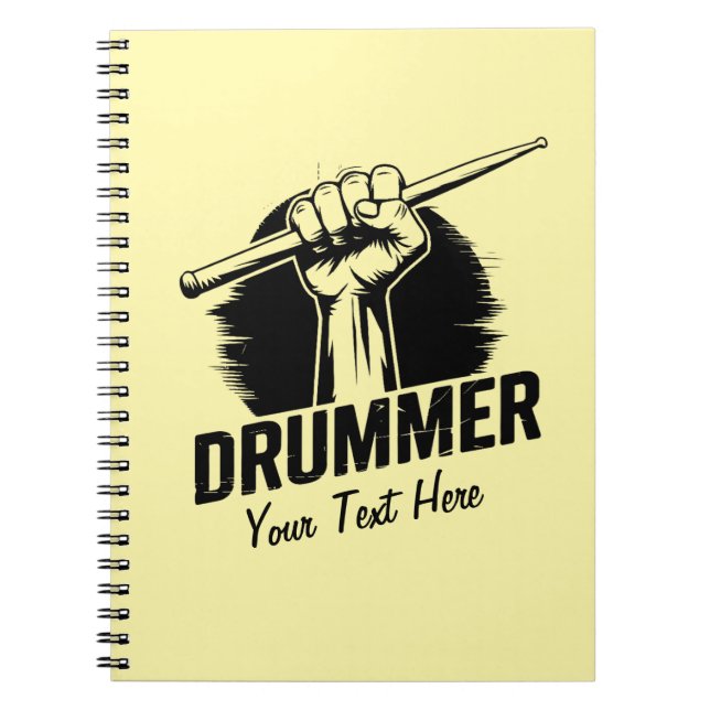 Carnet Poing Drummer Personnalisé À La Mode Avec Baguette (Devant)