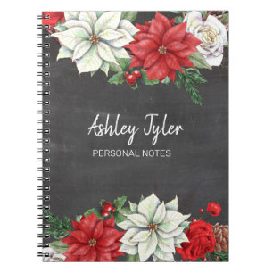 Carnet poinsettias charly girly personnalisées