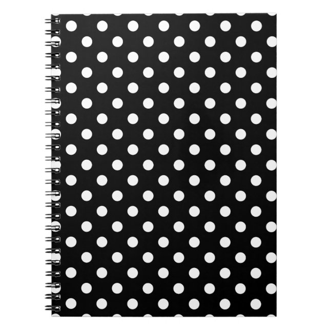 Carnet Point de polka noir et blanc (Devant)