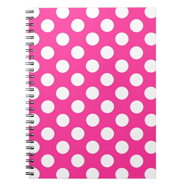 Carnet Point Polka rose (Devant)