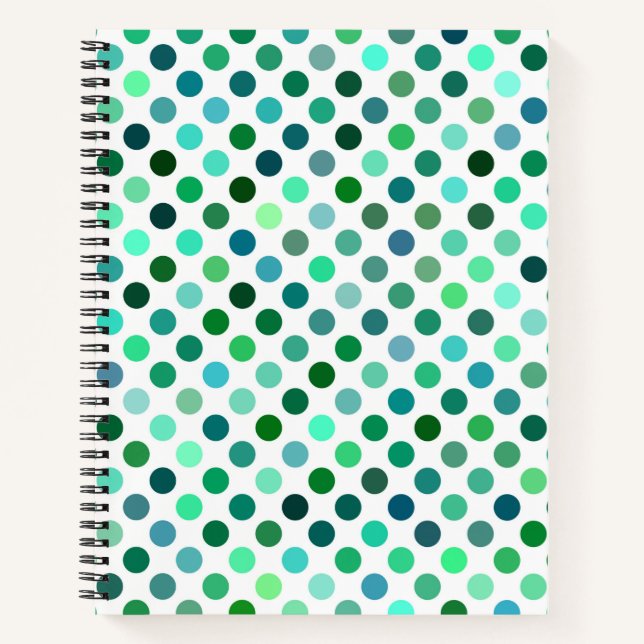 Carnet Point Polka vert et bleu (Devant)