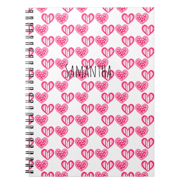 Carnet Pointe Polka Et Coeurs De Tirage (Devant)