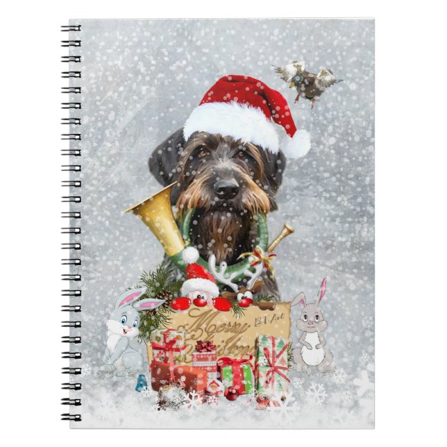 Carnet Pointeur à poils durs, Noël de chien (Devant)