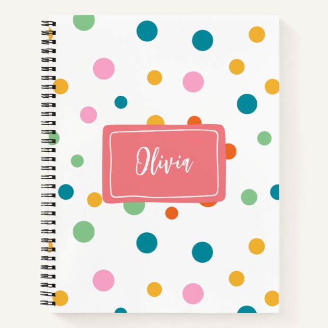 Carnet Points Colorés Gai Personnalisés (Devant)