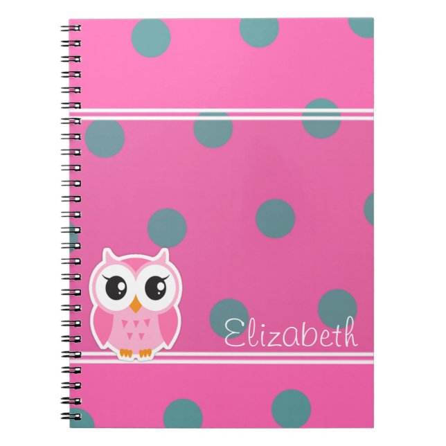 Carnet Points Cool Tendance Personnalisés avec Chouette M (Devant)