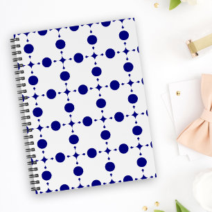 Carnet Points de bleu marine, Motif à pois, Pois