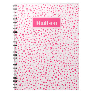 Carnet Points De Boue Peint Preppy Hot Rose Personnalisé