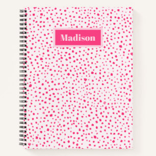 Carnet Points De Boue Peint Preppy Hot Rose Personnalisé