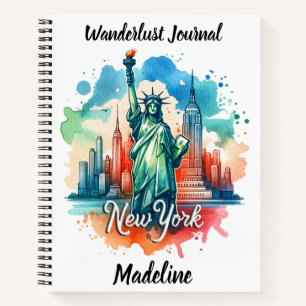Carnet Points de repère de NYC sous un ciel animé