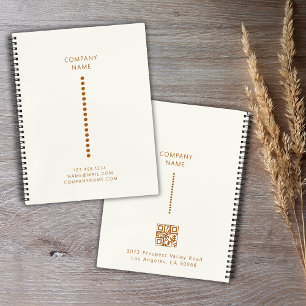 Carnet Points dorés Minimaliste Simple Code Qr Crème 