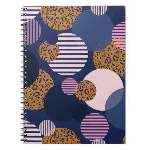 Carnet Points léopard : Élégance Bleu Foncé.