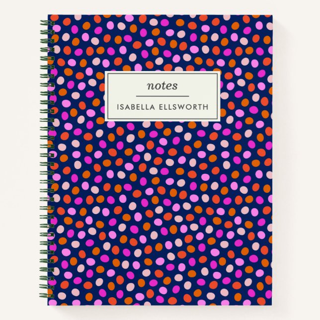 Carnet Points mignons Points Bleu Clair Violet Personnali (Devant)