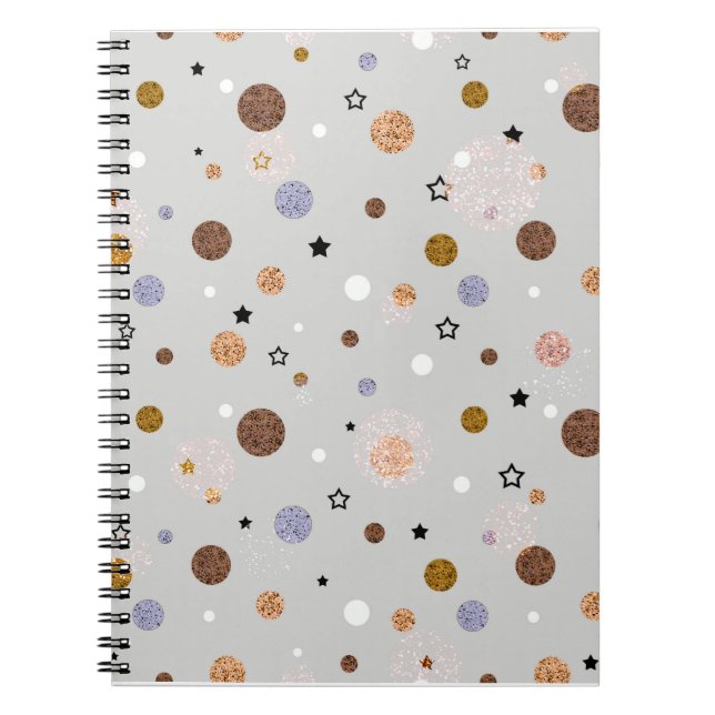 Carnet Points multicolores sur gris.  (Devant)