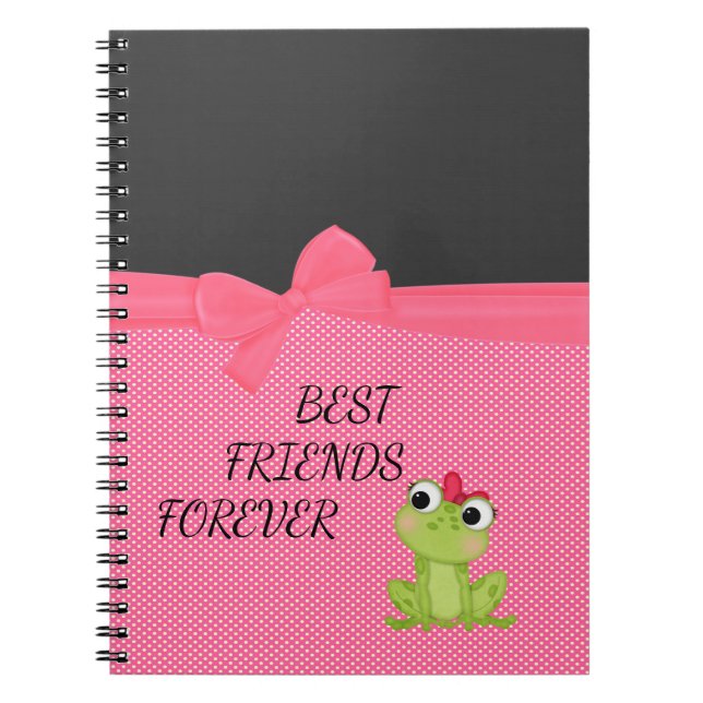 Carnet Points polka, Grenouille mignonne - Message motiva (Devant)